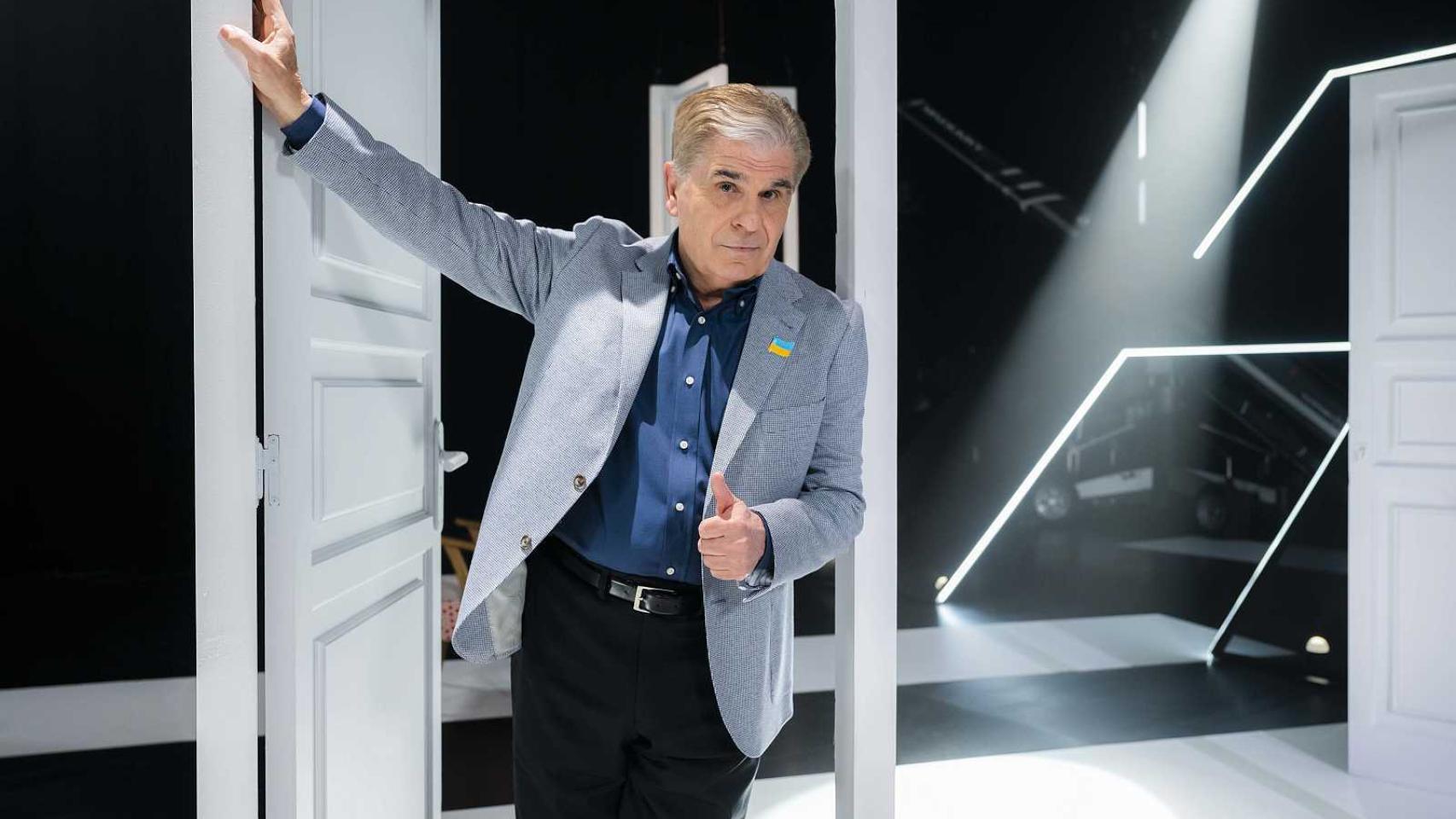 Pedro Ruiz en su visita a 'Las tres puertas' de RTVE