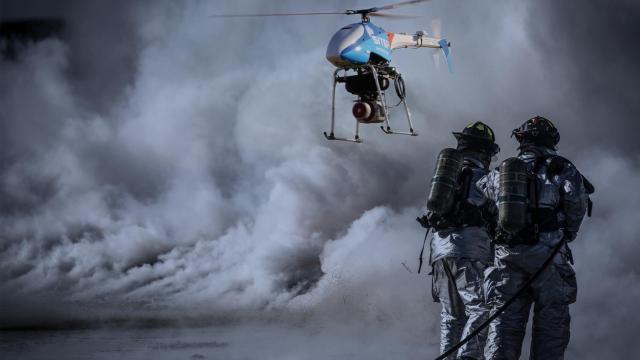 El dron H02  de SITEP puede utilizar sus sensores térmicos para ayudar en la lucha contra incendios