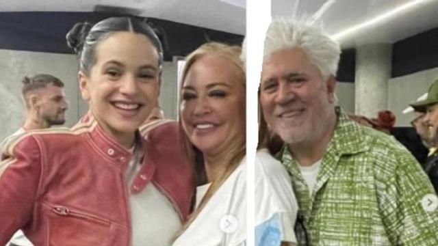 Montaje sobre la imagen de Rosalía, Belén Esteban y Pedro Almodóvar.