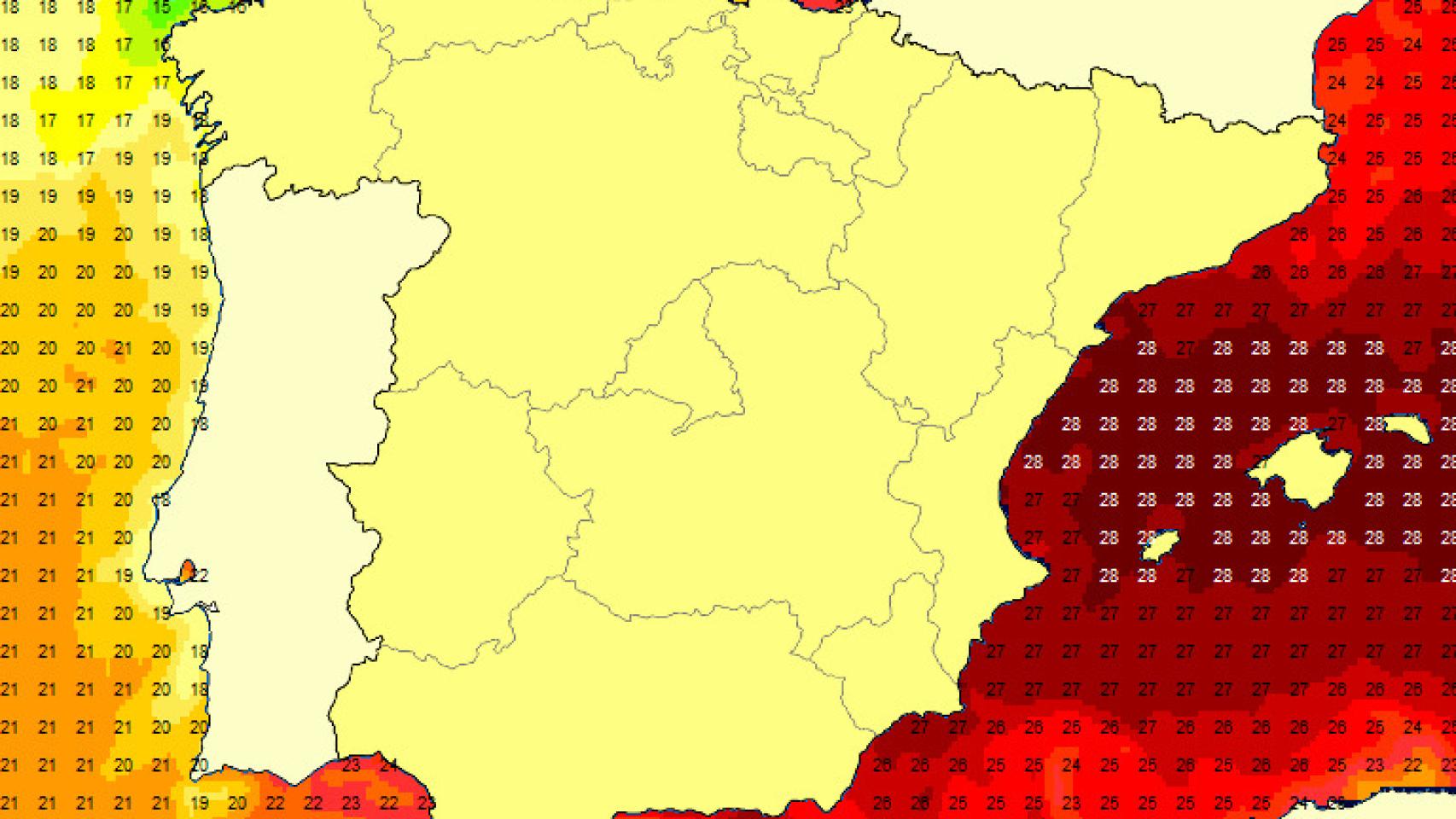 Situación del mar Mediterráneo, a 18 de julio.