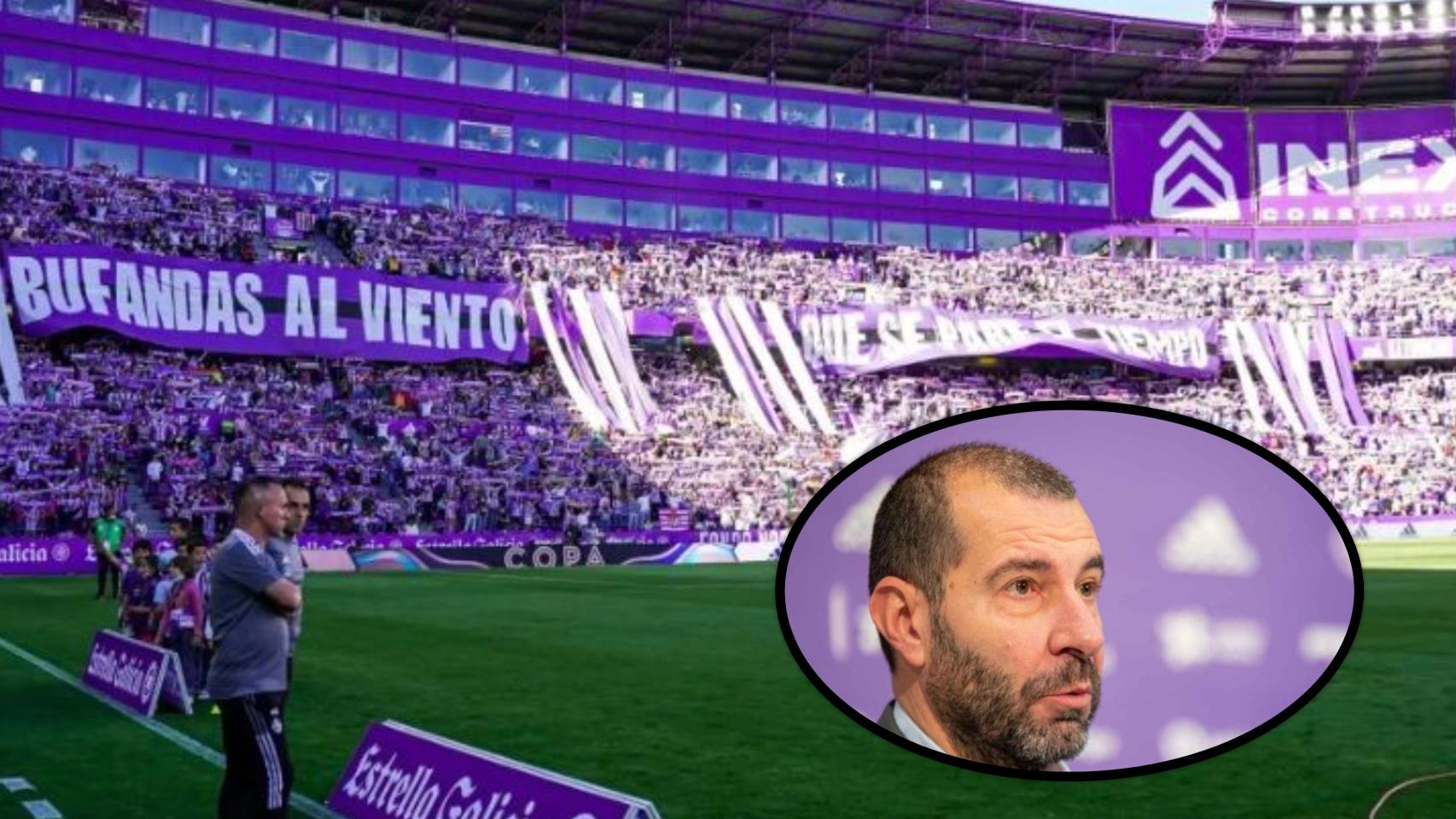 El estadio José Zorrilla y David Espinar.