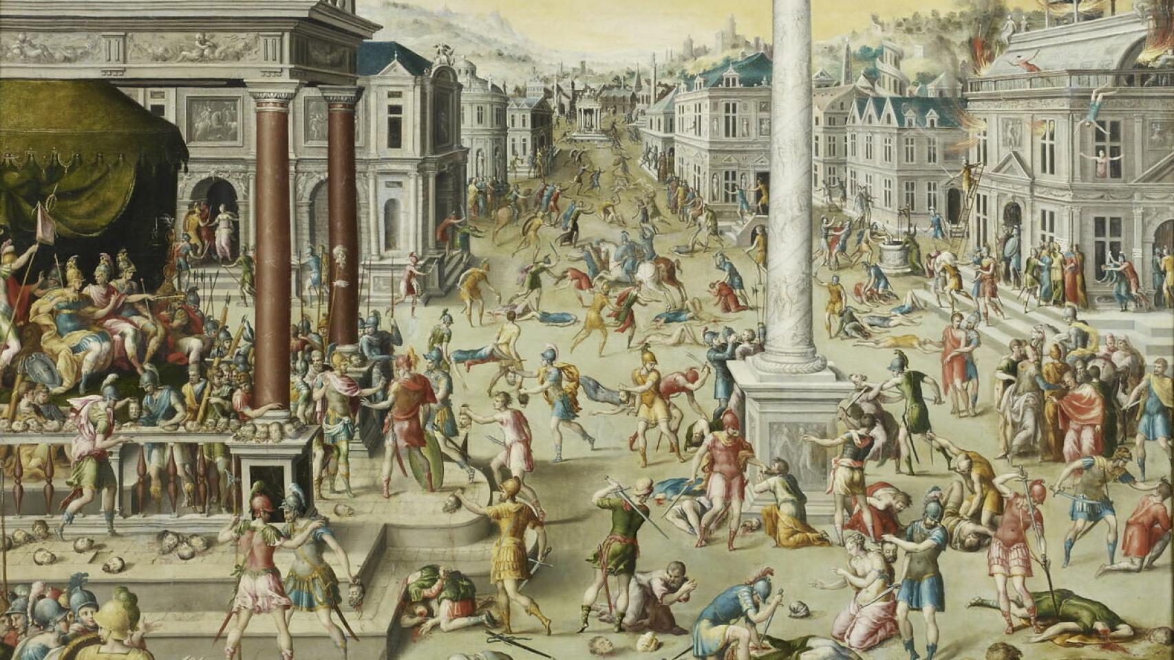 'La masacre de los Triunviros', de Niccolò dell'Abate, Museo del Louvre