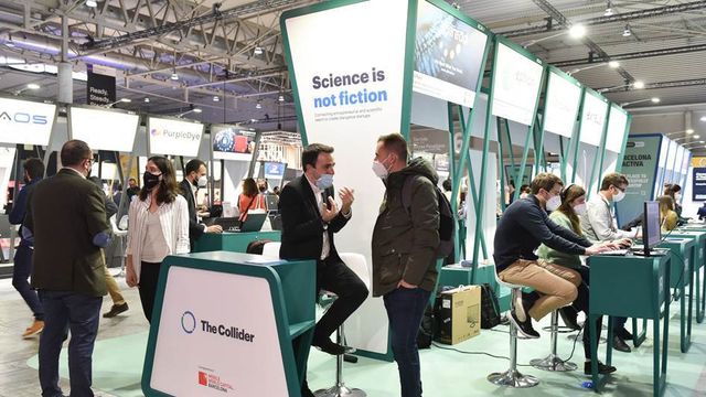 Stand de The Collider en el Startup Corner durante el 4YFN .