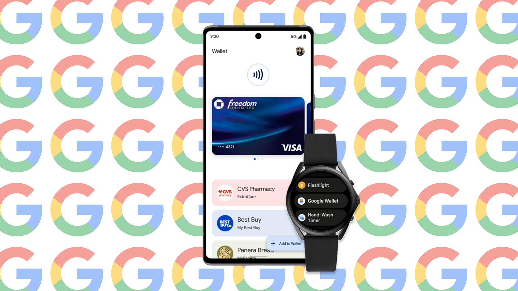 Google Wallet en un fotomontaje.