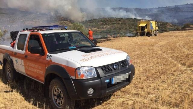 Incendio en Chiloeches (Guadalajara). Foto: Protección Civil Chiloeches.