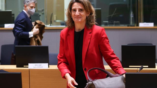 La vicepresidenta tercera, Teresa Ribera, durante una reunión de ministros de Medio Ambiente de la UE en Bruselas