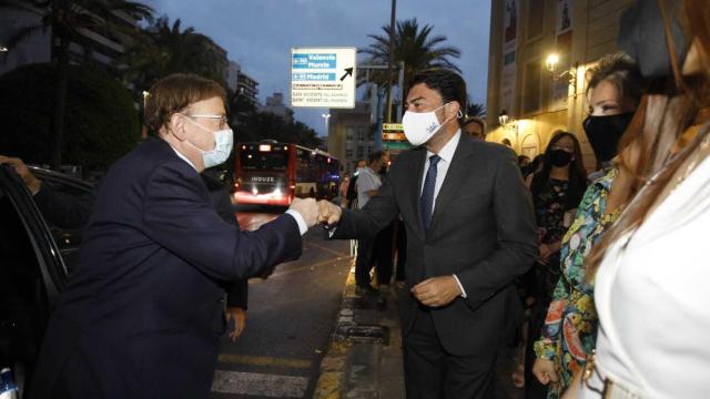 El presidente de la Generalitat y líder del PSPV, Ximo Puig, y Luis Barcala, en imagen de archivo.