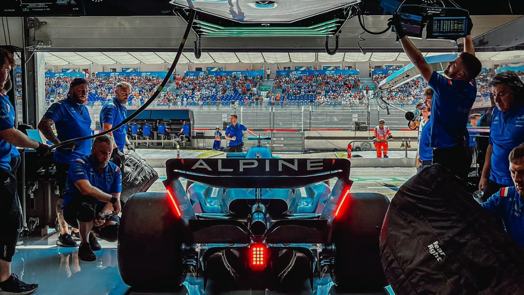 El Alpine A522 de Fernando Alonso en el circuito de Paul Ricard