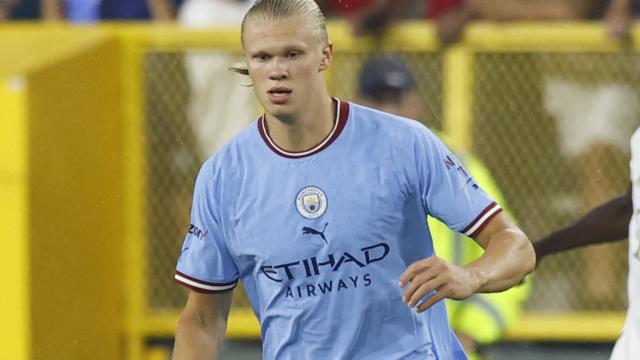 Erling Haaland, en su debut con el Manchester City