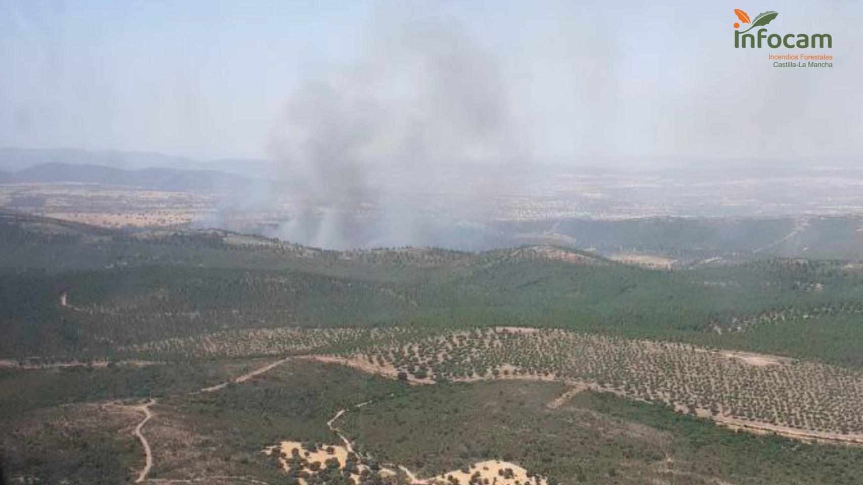 Incendio en Malagón (Ciudad Real). Foto: Plan INFOCAM.