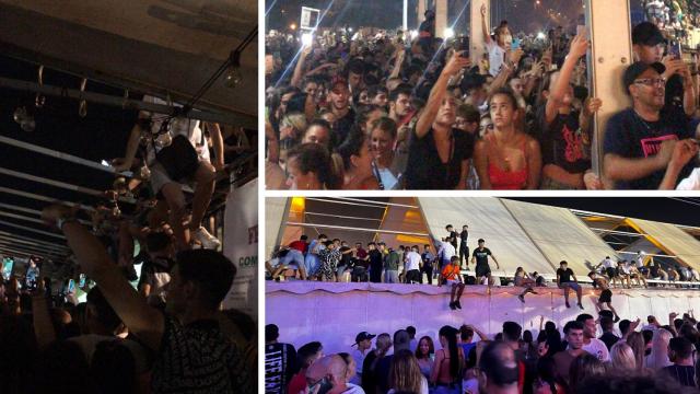 Una imagen de los jóvenes sobre el techo.