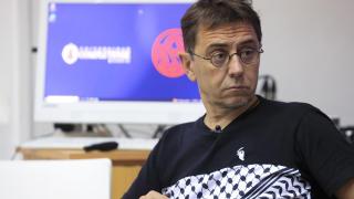 Juan Carlos Monedero, fundador de Podemos, en una mesa redonda de los cursos de verano de la UCM en El Escorial.