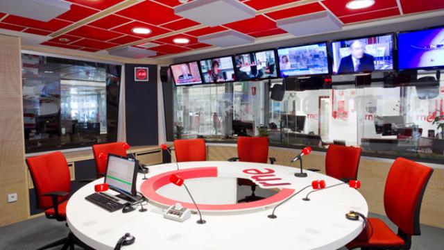 Estudio de RNE en las instalaciones de Prado del Rey.