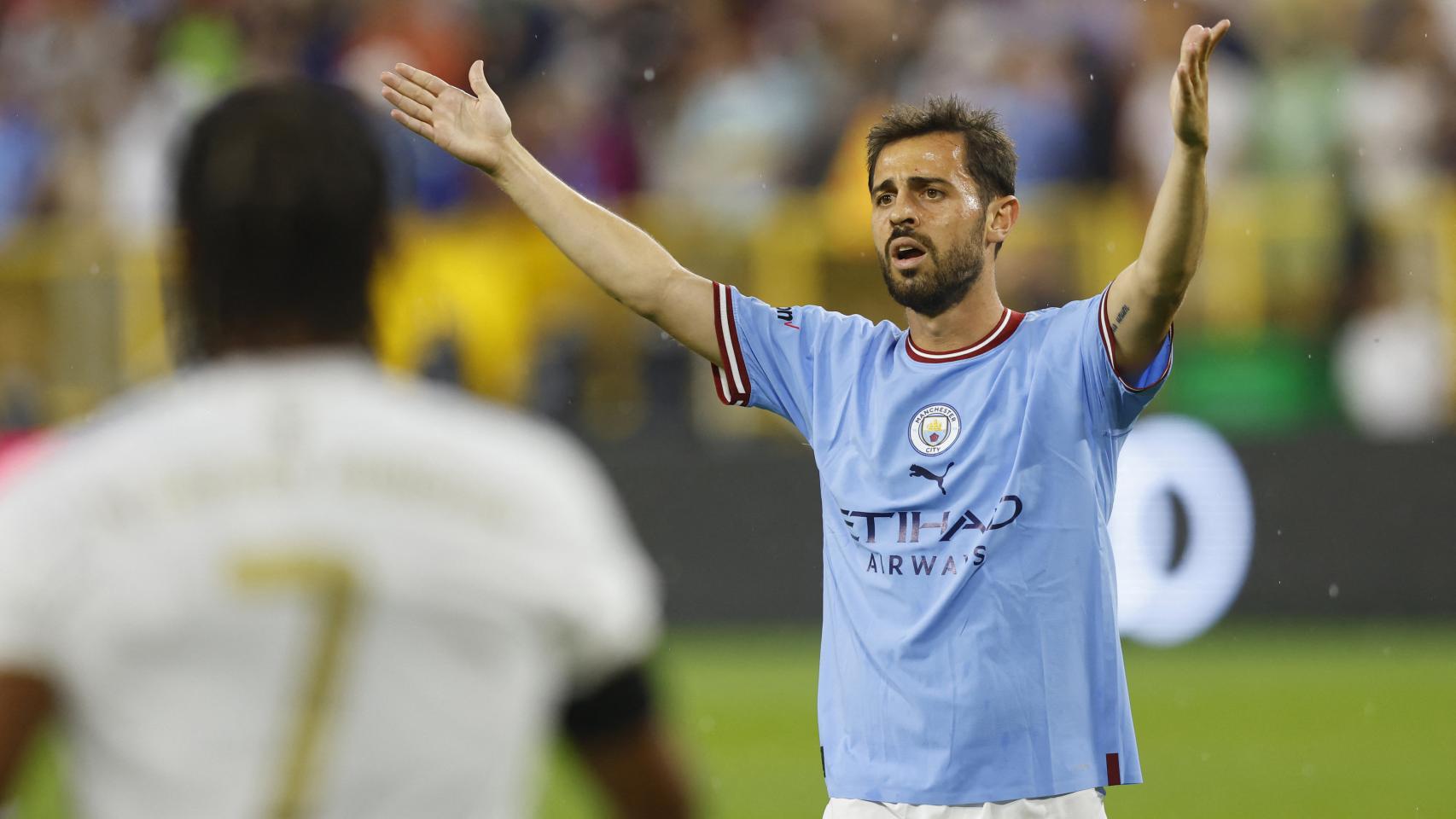 Bernardo Silva, durante un partido con el Manchester City