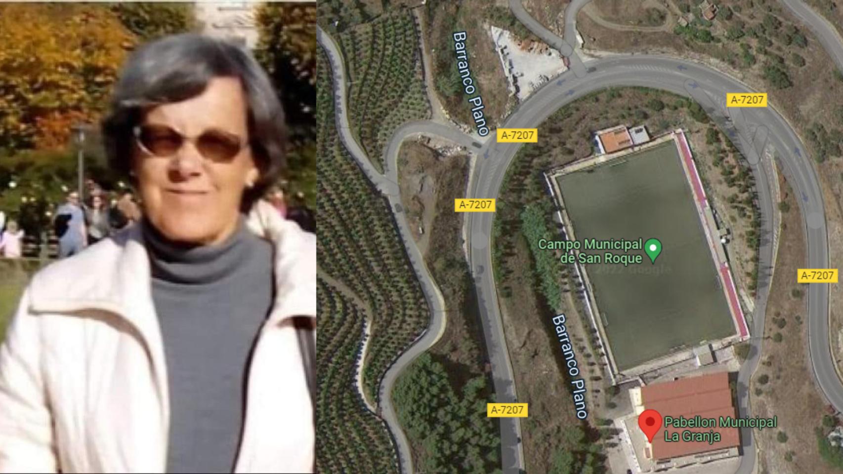 Loli Acosta y la zona donde apareció su cuerpo.