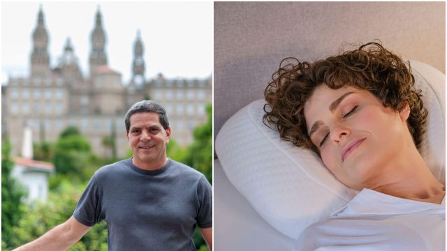 A la izquierda, el emprendedor Álvaro Montés y, a la derecha, la almohada