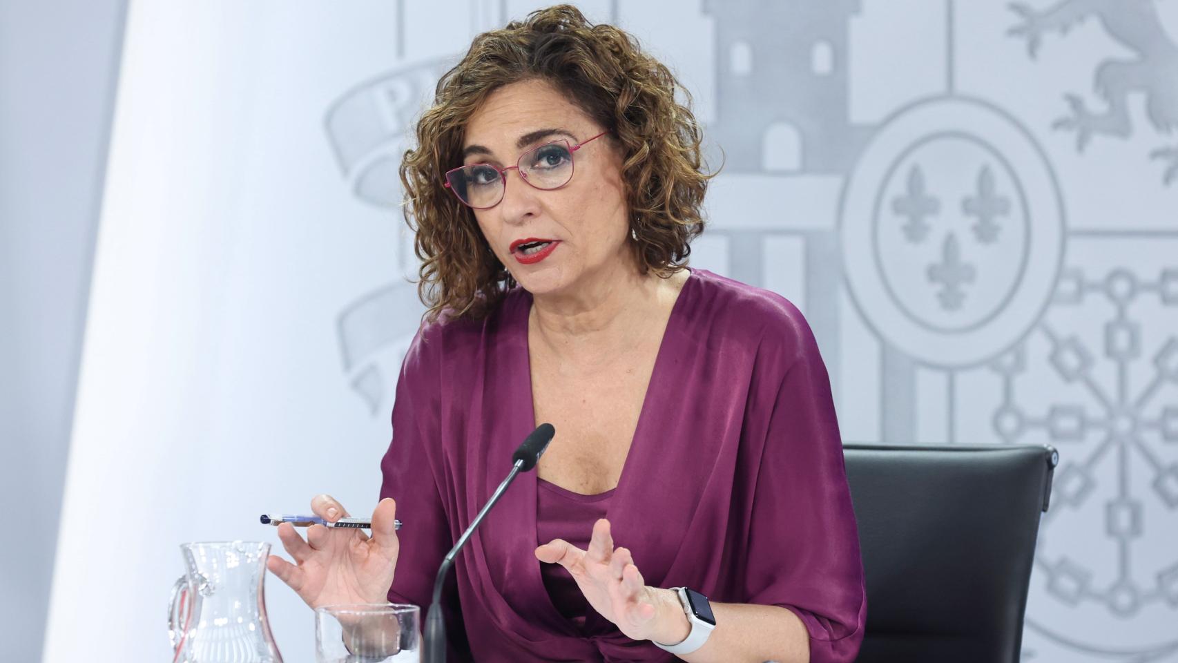 María Jesús Montero, ministra de Hacienda y Función Pública, el pasado martes durante la rueda de prensa posterior al Consejo de Ministros.
