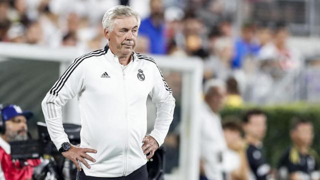 Carlo Ancelotti, en un partido del Real Madrid de pretemporada