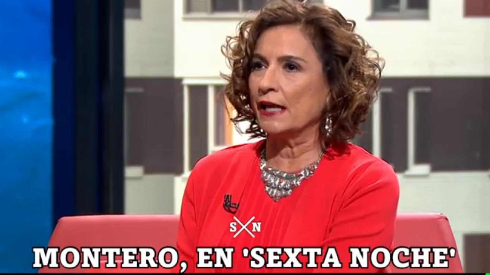 María Jesús Montero, ministra de Hacienda, durante una entrevista en La Sexta.