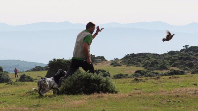 Imagen de un hombre practicando la caza.