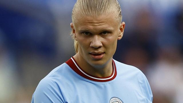 Erling Haaland, en un partido del Manchester City de la temporada 2022/2023