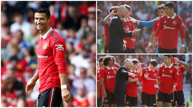 Cristiano Ronaldo, en su primer partido con el Manchester United a las órdenes de Ten Hag