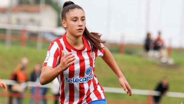 Olaya Rodríguez, en un partido del Real Sporting de Gijón
