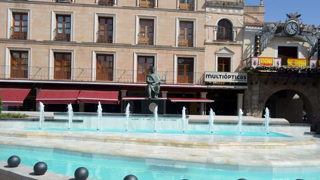La fuente de la Plaza Mayor de Ciudad Real.
