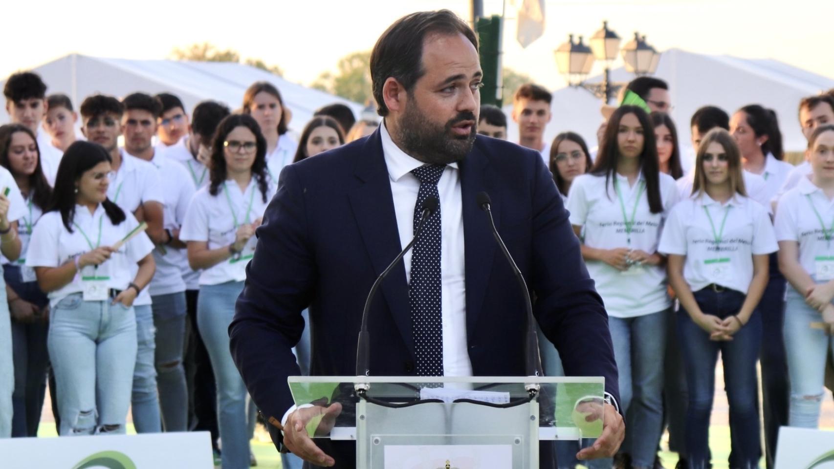 El presidente del PP de Castilla-La Mancha, Paco Núñez, en Membrilla.
