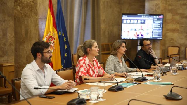 Teresa Ribera, con su equipo, durante la Conferencia Sectorial de Energía del día 28 de julio.