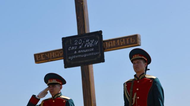 Funeral de 58 soldados prorrusos de la autoproclamada República de Lugansk.