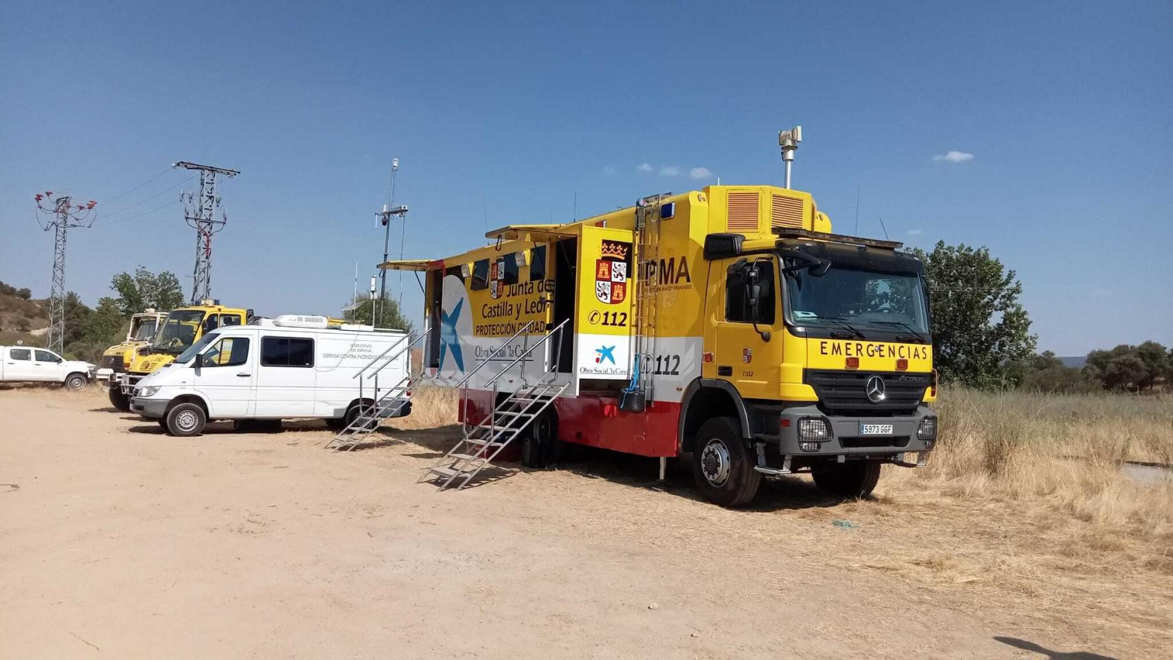 Puesto de Mando Avanzado en el incendio de Santa Cruz del Valle (Ávila)