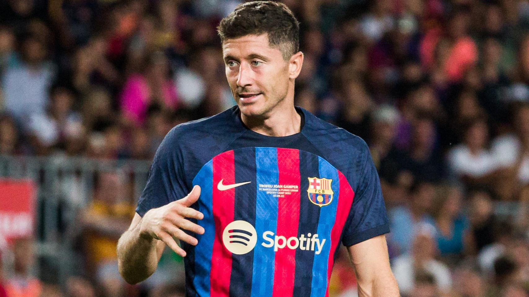 Robert Lewandowski, con la camiseta del FC Barcelona de la temporada 2022/2023