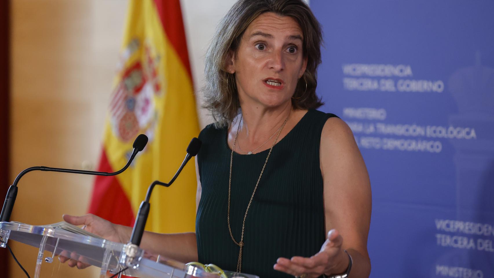 La ministra para la Transición Ecológica y el Reto Demográfico, Teresa Ribera, este lunes.