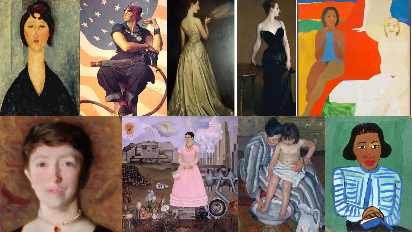 Algunos de los retratos que pueden verse en museos de distintas ciudades de Estados Unidos.