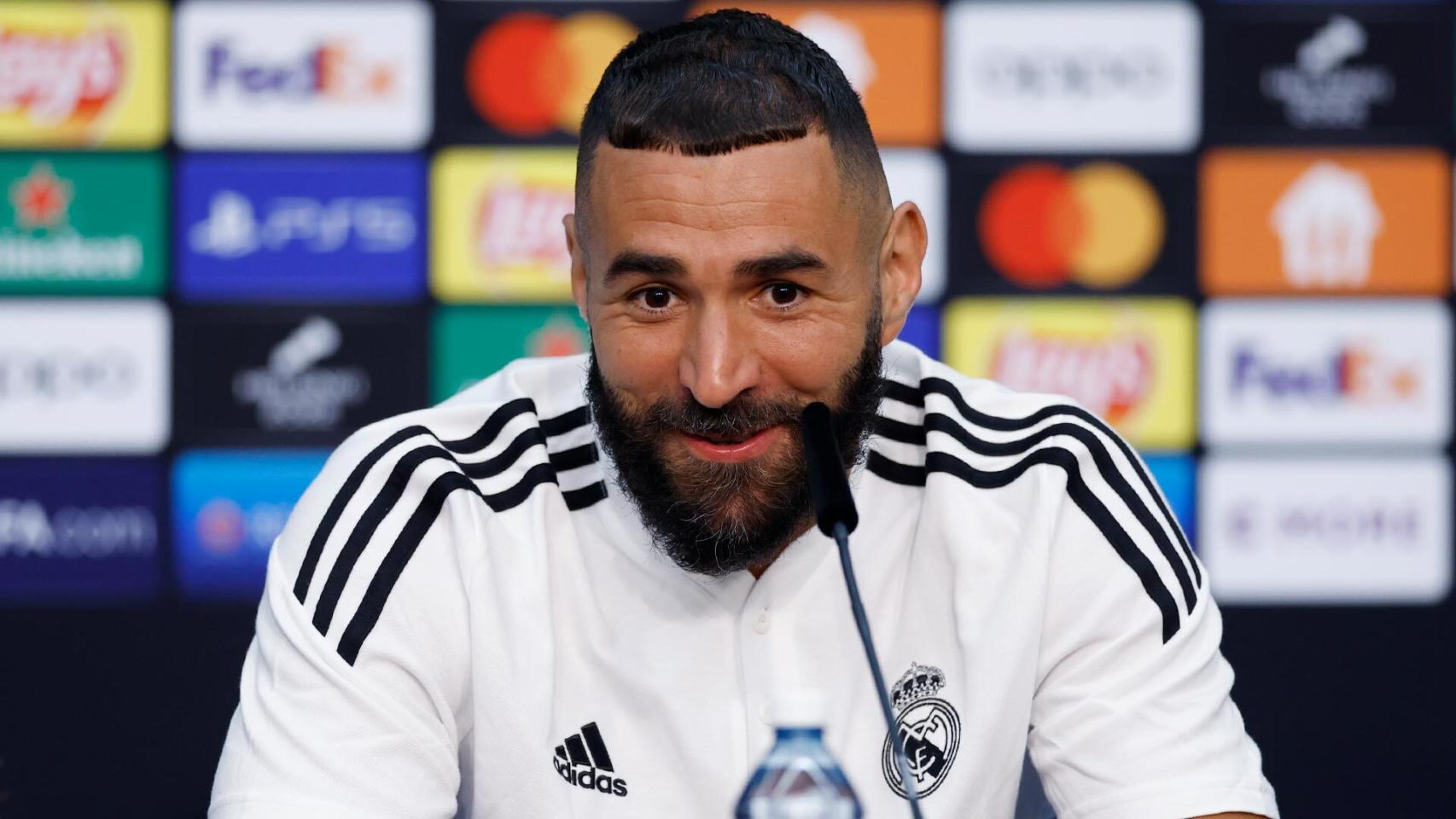Karim Benzema en rueda de prensa.