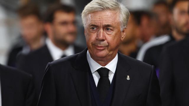 Carlo Ancelotti, durante la Supercopa de Europa 2022