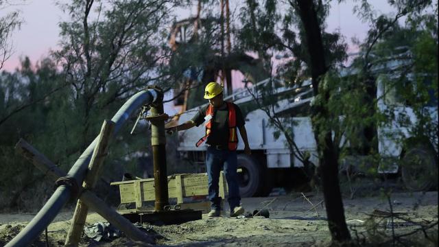 Los trabajos de rescate de los mineros.