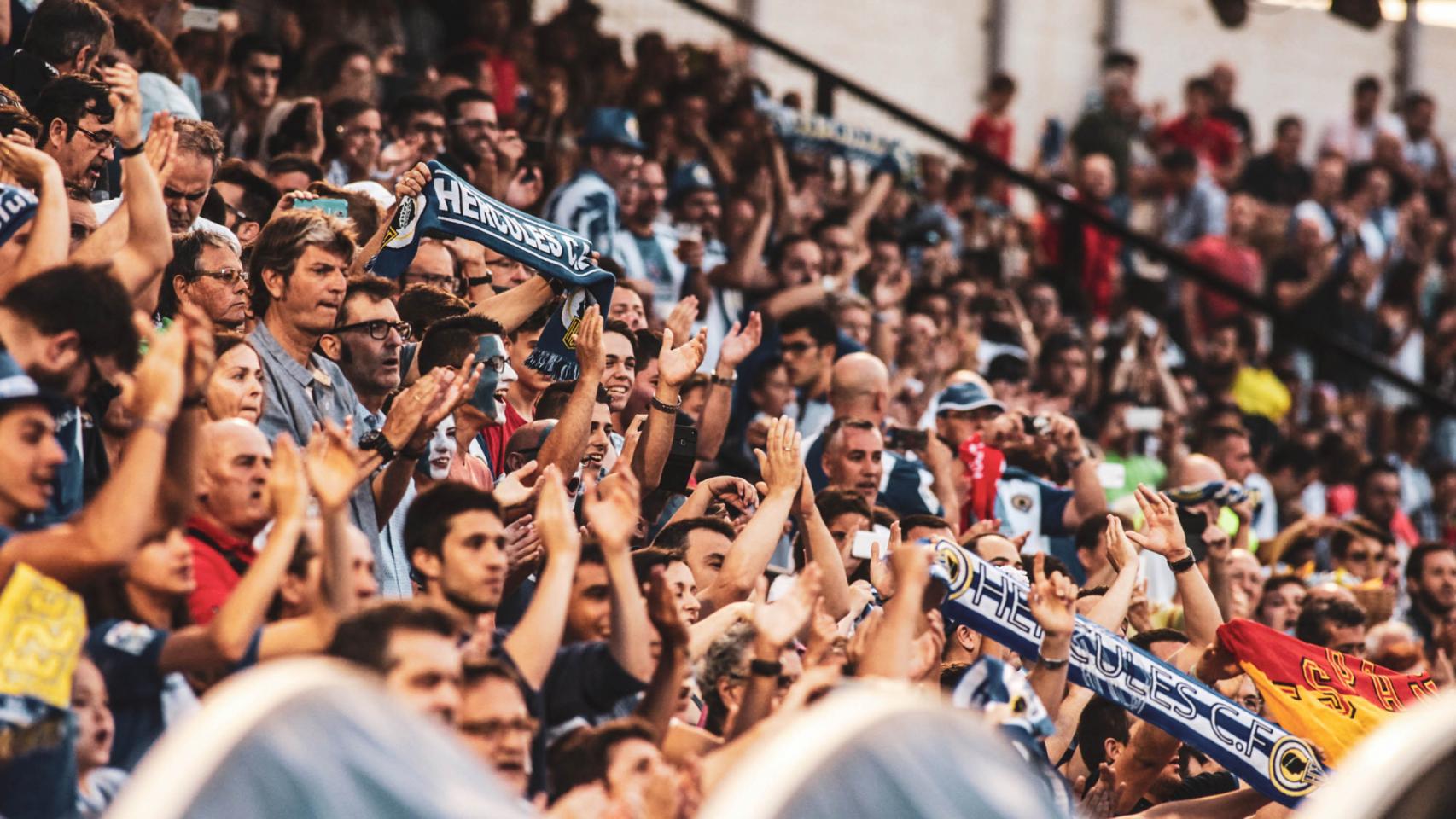 La grada del Hércules CF.