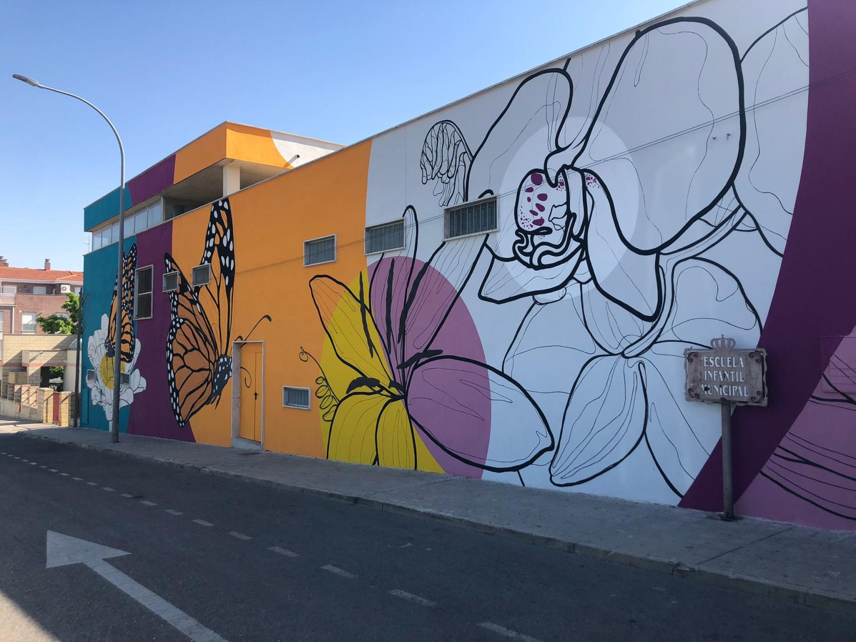 El nuevo mural de la escuela infantil de Santa Marta de Tormes.