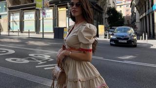 Violeta Mangriñán con un vestido Celia B.