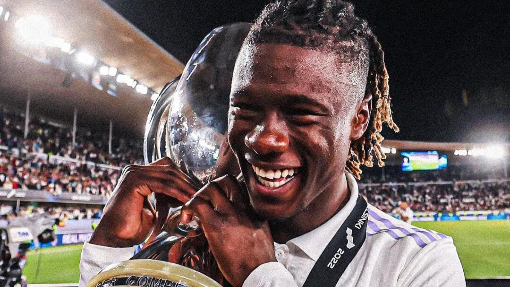 Camavinga, con la Supercopa de Europa
