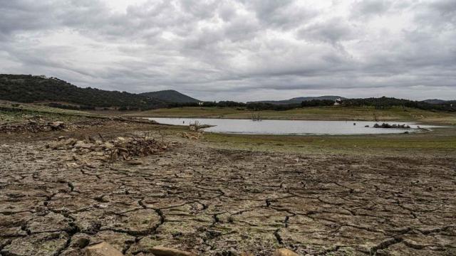 Embalse de Tentudía, en la cuenca del Guadiana, afectado por la sequía.