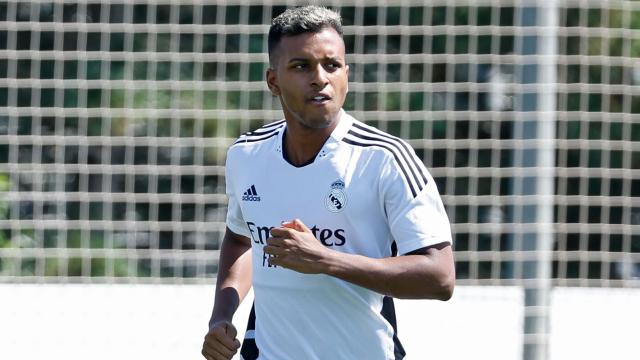 Rodrygo Goes, en un entrenamiento del Real Madrid