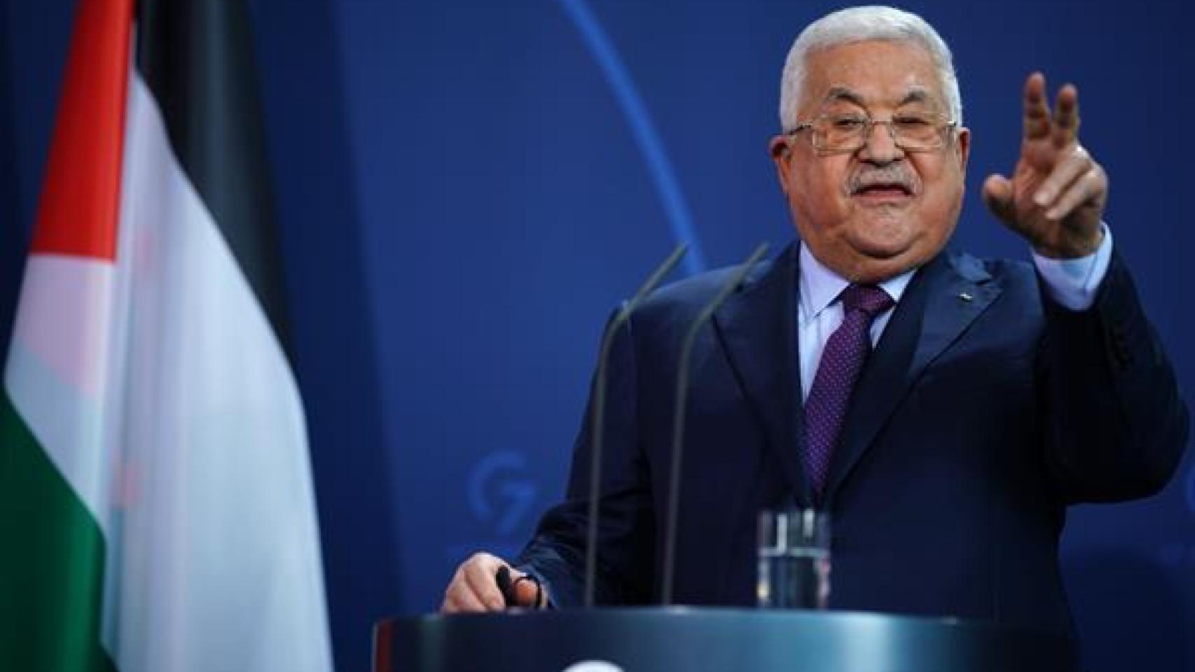 El presidente de la Autoridad Palestina, Mahmud Abbas, este martes en Berlín.