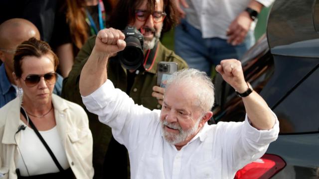 El expresidente de Brasil Luiz Inácio Lula da Silva este martes en un mitin electoral.