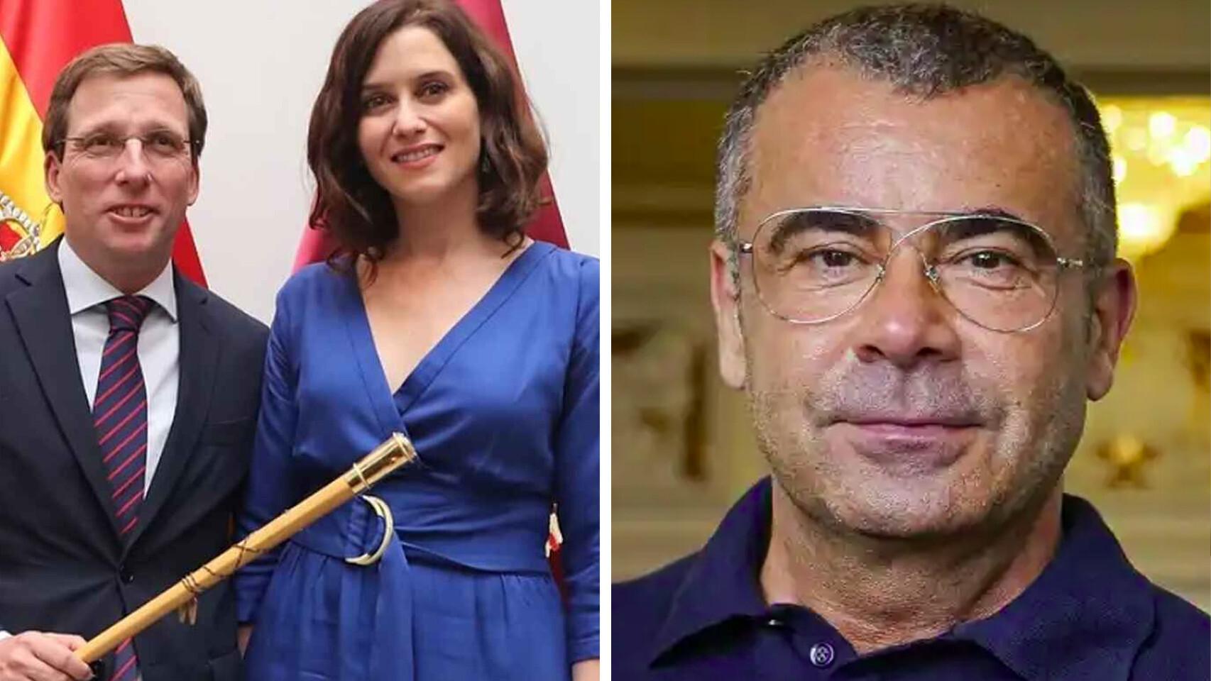 Almeida y Díaz Ayuso junto a Jorge Javier en un fotomontaje.