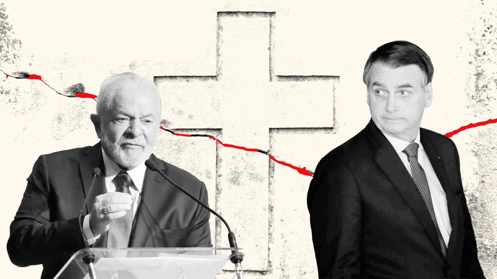 Lula da Silva e Jair Bolsonaro, candidatos a la presidencia de Brasil.