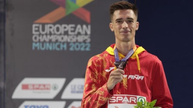Mario García Romo con la medalla de bronce del Europeo de Múnich 2022.