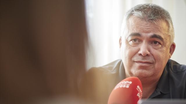 Santos Cerdán, secretario de Organización del PSOE, en Milagro, Navarra.